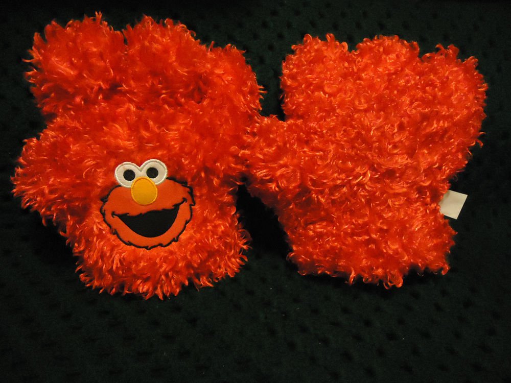 ELMO'S GLOVES "TICKLE ME" SESAME STREET HANDS VIBRATING PLUSH TALKING GLOVES