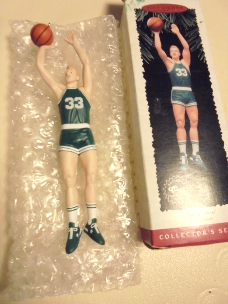 LARRY BIRD---1996 HALLMARTK ORNAMENT HOOP STARS #2 BASKETBALL...NO CARD