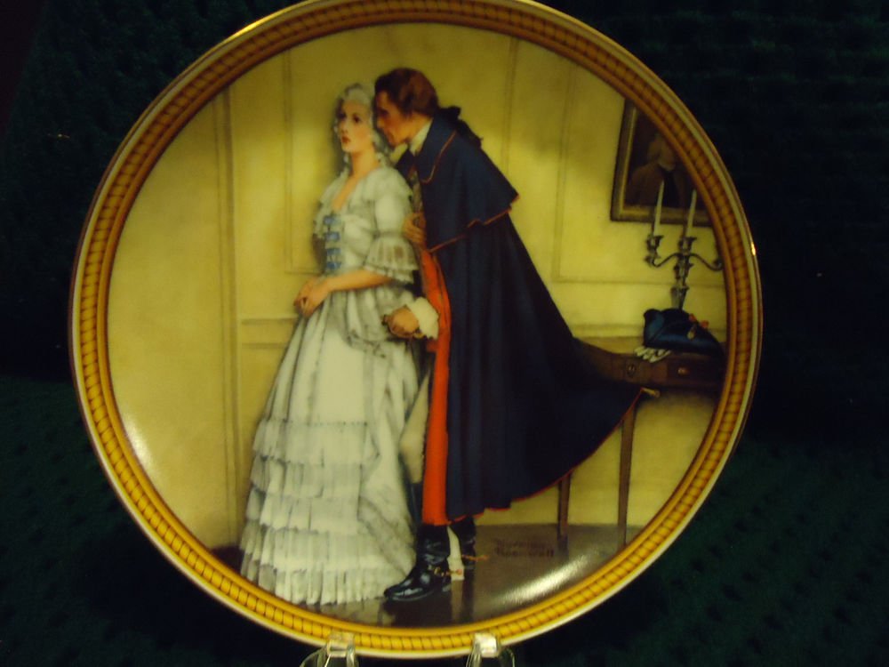 NORMAN ROCKWELL COLLECTORS PLATE "THE UNEXPECTED PROPOSAL" 1986