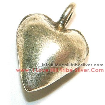 5 Plain Heart Charms By I Love Hill Tribe Silver