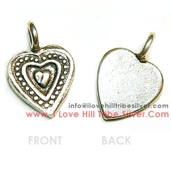 5 Triple Heart Charms By I Love Hill Tribe Silver
