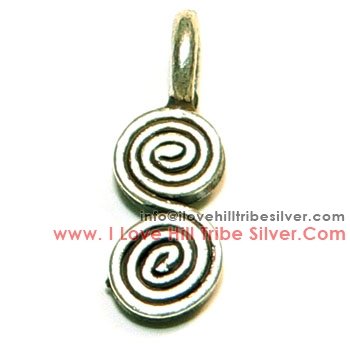 5 Double Swirls Charms By I Love Hill Tribe Silver