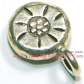 5 Printed Disc Charms By I Love Hill Tribe Silver