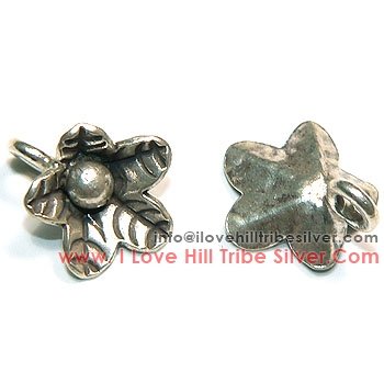 5 Small Flower Charms By I Love Hill Tribe Silver