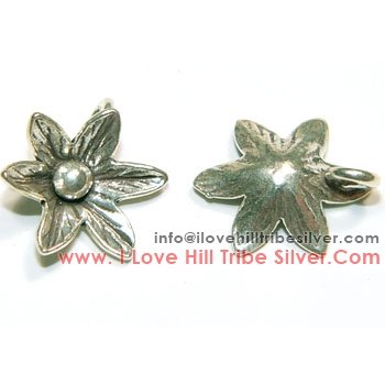 5 Small Flower Charms By I Love Hill Tribe Silver