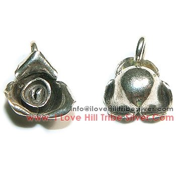 5 Rose Flower Charms By I Love Hill Tribe Silver