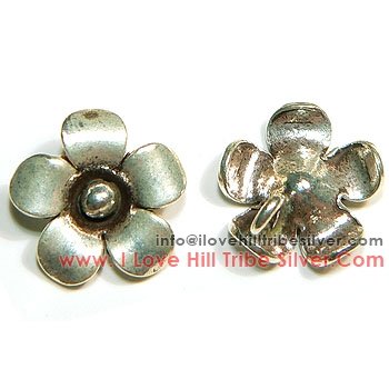 5 Small Flower Charms By I Love Hill Tribe Silver
