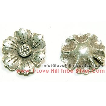 5 Small Flower Charms By I Love Hill Tribe Silver