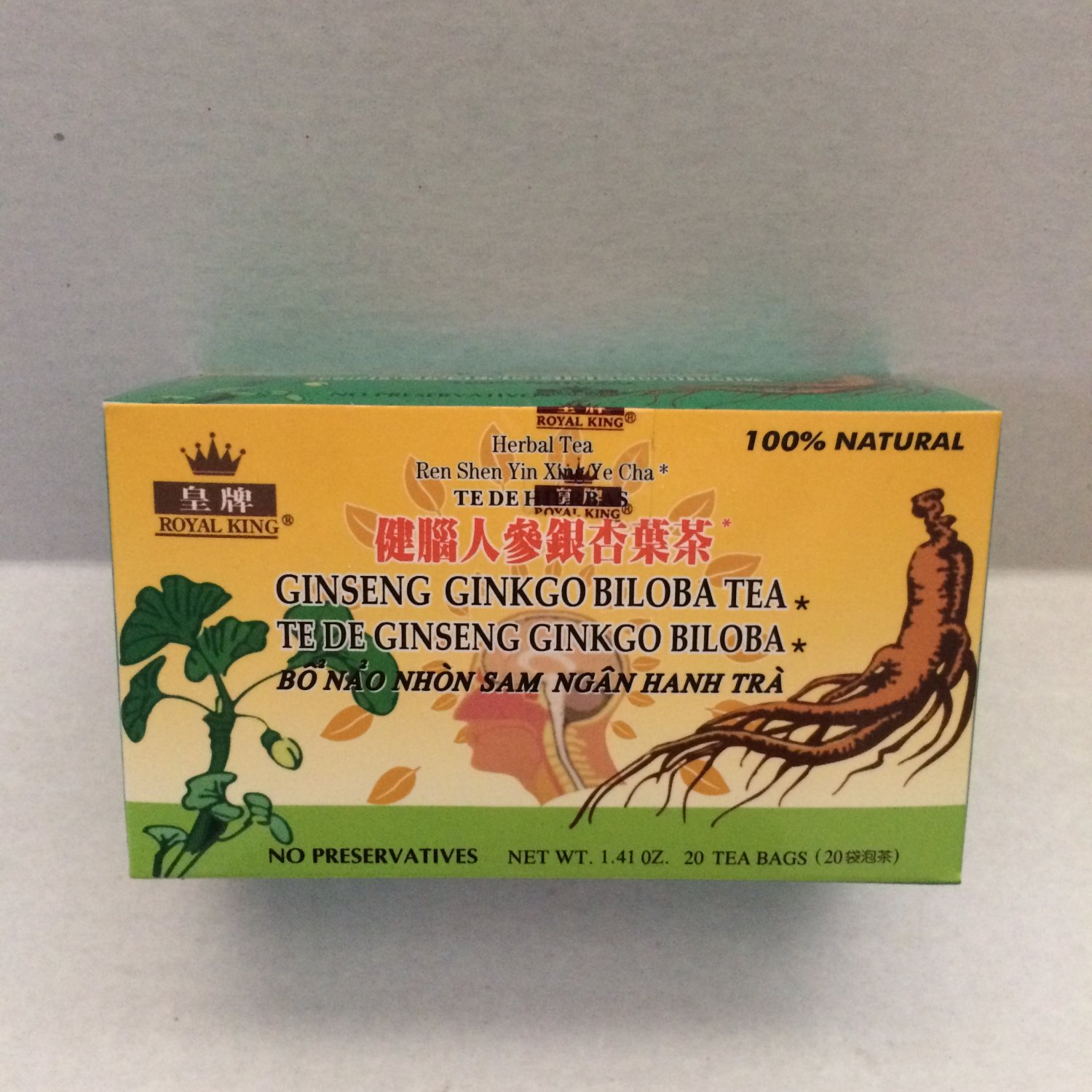 Royal King Ginseng Ginkgo Biloba Tea 40 Tea Bags