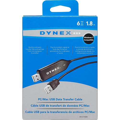 dynex usb 2.0 file transfer adapter for pc and mac