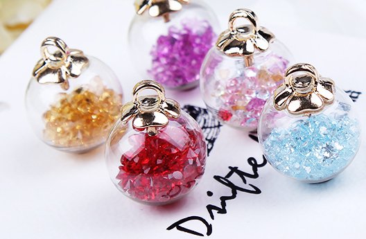 B1 17MM Glass Bead Ball Pendants/Findings/Loose Beads, 9 pics