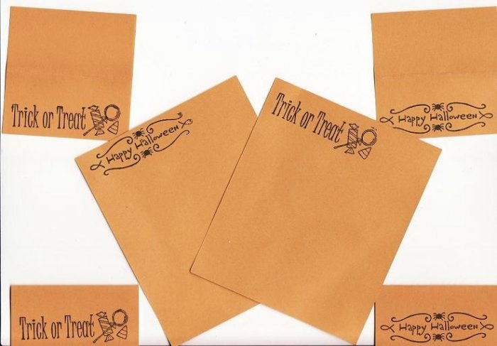 Mini Halloween Stationary Set - 4 mini cards and 2 sheets of note paper
