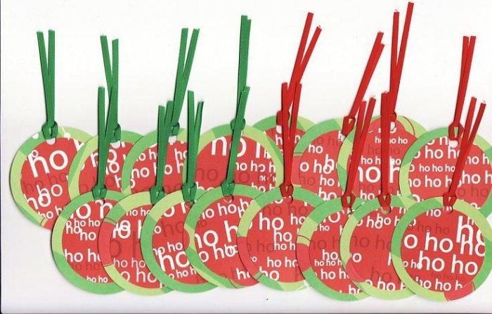 Set of 16 "Ho Ho Ho" Christmas Gift or Hang Tags