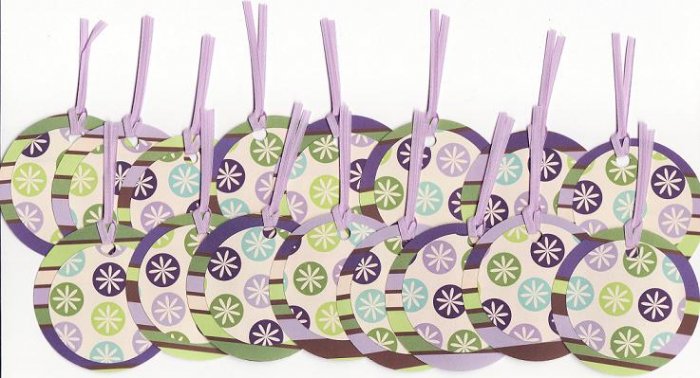 Set of 16 Retro Purple Starburst Gift or Hang Tags