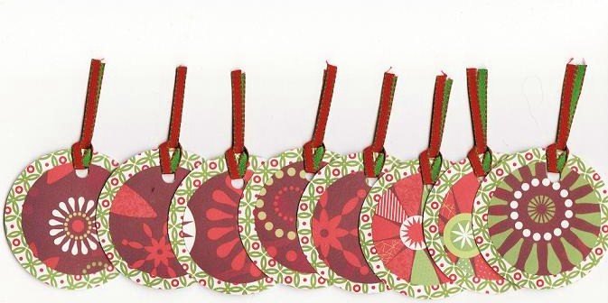 Set of 8 Poinsettia Christmas Holiday Gift or Hang Tags