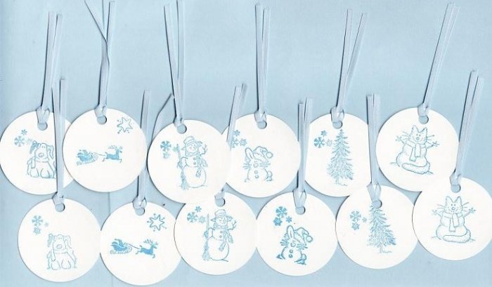 Set of 12 Snow Fun Gift or Hang Tags