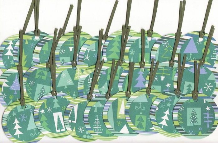 Set of 25 Shic Trees Christmas Gift or Hang Tags