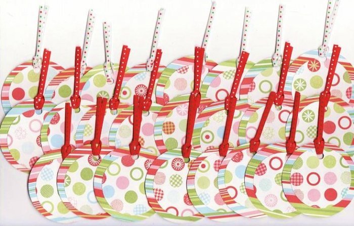 Set of 24 Lots-o-Holiday Dots Gift or Hang Tags