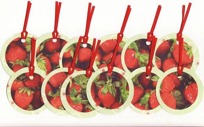 Set of 12 Stawberry Gift or Hang Tags