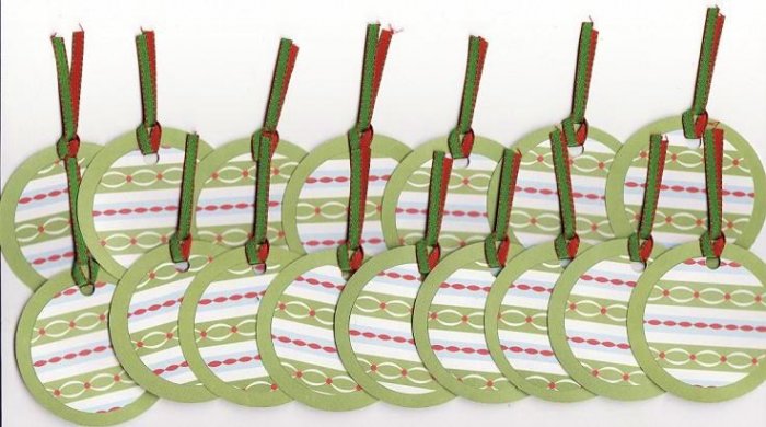Set of 16 Christmas Holiday Streamers Gift or Hang Tags