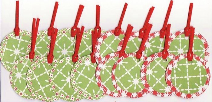 Set of 16 Red Checkered and Poinsettia Print Snowflake Christmas Gift or Hang Tags