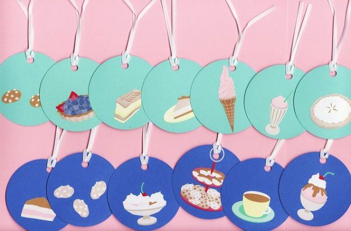 Set of 13 Cakes, Cookies, and Ice Cream Gift or Hang Tags