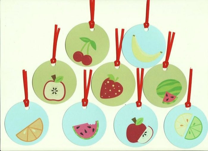 Set of 9 Delicious Fruit Gift or Hang Tags