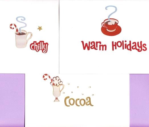 Set of 3 Holiday Cocoa Cards with Envelopes