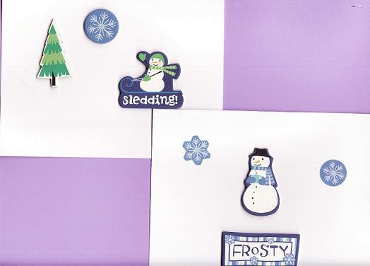 Set of 2 Dimensional Snowmen Cards with Matching Envelopes