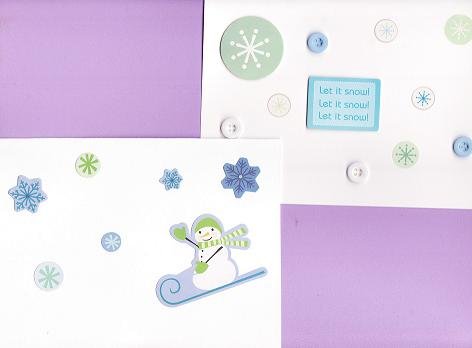 Set of 2 Snow Winter Cards with Envelopes