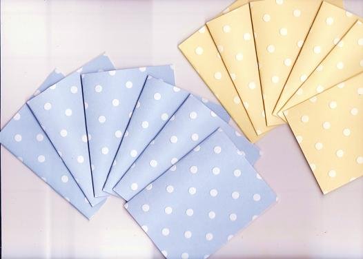 Set of 12 Pastel Polka Dot Dimensional Note Cards
