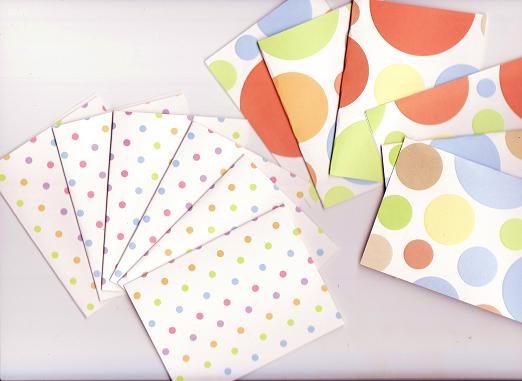 Set of 12 Rainbow Colored Dimensional Note Cards