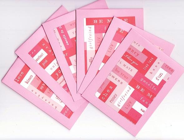 Set of 6 Valentines Day Lover Note Cards