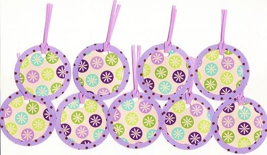 Set of 9 Starburst Polka Dot Gift or Hang Tags