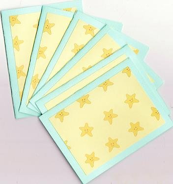 Set of 6 Happy Smiley Stars Note Cards