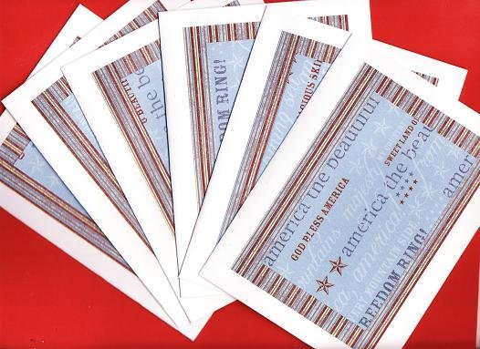 Set of 6 Americana Song Medly Cards with Envelopes