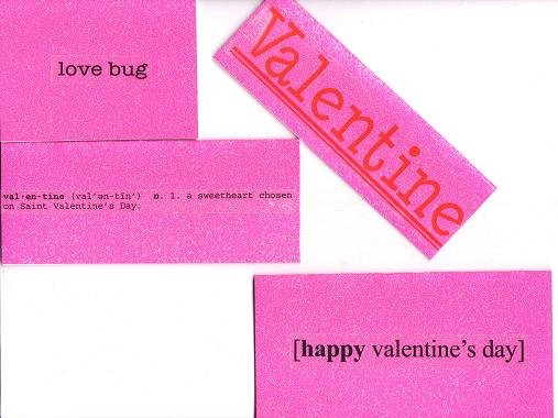 Set of 4 Glitter Valentines Day Cards