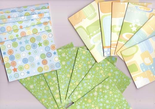 Set of 18 Bright Pastel Santa Fe Shapes Note Cards