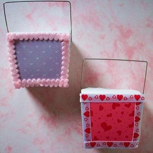 Set of 2 Valentines Day Hearts Chinese Take Out Boxes