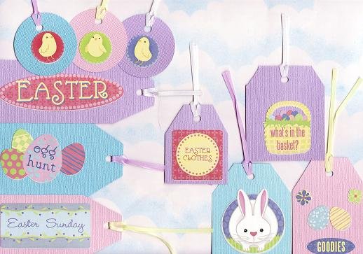 Set of 10 Pastel Bling Cardstock Easter Gift or Hang Tags