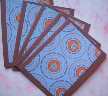 Set of 5 Textured "The Cat's Meow" Cards with Envelopes
