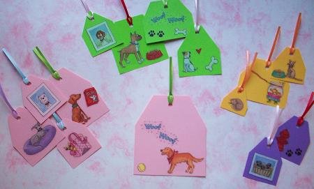 Set of 14 Pet Love Multi Colored Gift or Hang Tags