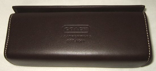 NEW AUTHENTIC COACH LEATHER LOGO SUNGLASSES GLASSES CASE DARK BROWN