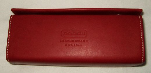 NEW AUTHENTIC COACH LEATHER LOGO SUNGLASSES GLASSES CASE RED