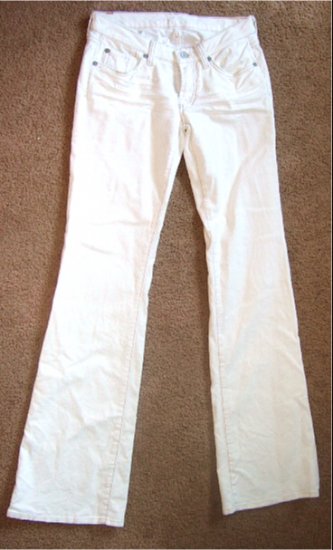 NWT 7 SEVEN FOR ALL MANKIND JEANS BOOTCUT WHITE CORDUROY 31 / 12