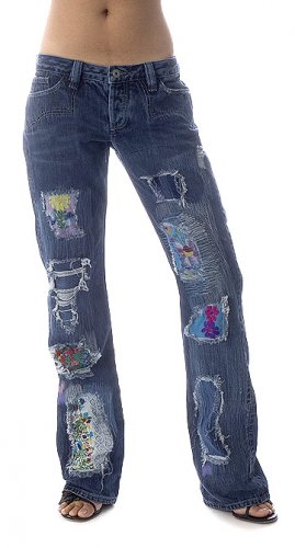 NWT ANTIK DENIM WOODSTOCK FLOWER PATCH JEANS - 26 / 4 - retail $350