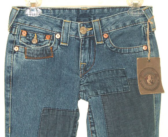 NWT TRUE RELIGION "JOEY" PATCH BOOT FLARE JEANS size 25