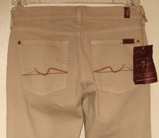 NWT SEVEN FOR ALL MANKIND JEANS BOOTCUT STRETCH TAN 27