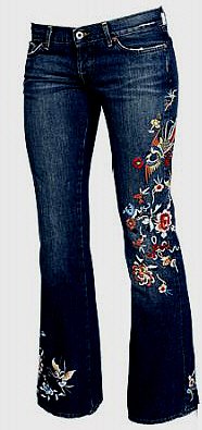 NWT LUCKY BRAND JEANS LIL MAGGIE EMBROIDERED GOLDFISH size 27 / 4 msrp $198