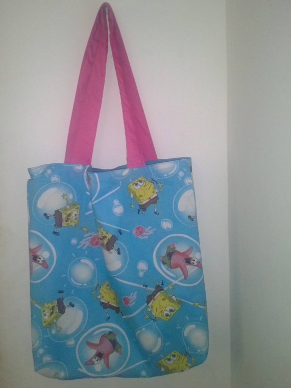 Large Spongebob and Friends Cotton Tote Bag